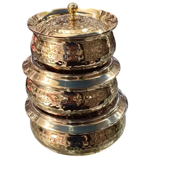 PVD Coating 3 Pcs Handi Set With Lid