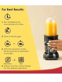 Wonderchef Nutri-blend 500W, 22000 RPM Copper Motor, Smoothie Maker, 3 Unbreakable Jars, 2 Yr Warranty, Black - Base Variant