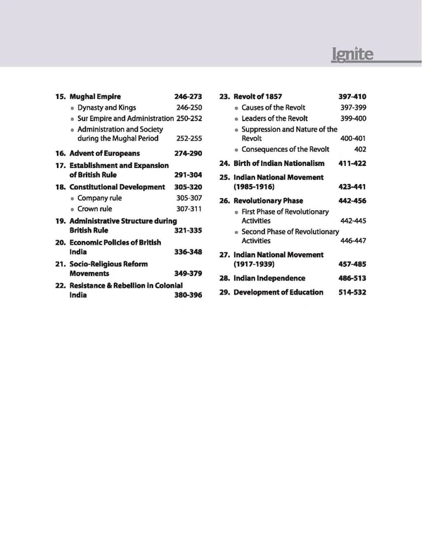 Arihant Publication Ignite Topicwise MCQs Indian History For UPSC & State Pre Pcs Exams | English Medium