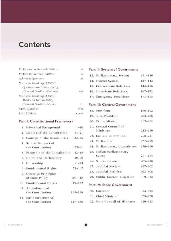 M LAXMIKANT M Laxmikanth
Indian Polity (English) by M Laxmikanth for UPSC CSE 2025 | 7th edition (latest) | Civil Services Exam - Prelims, Mains and Interview | State PSCs exams/ PCS exams | Exclusive access to McGraw Hill edge online platform: Practice tests, Expert sessions, Preparation strategy and much more
Standard Edition Edition - 15 July 2023