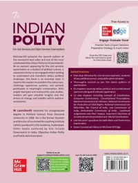 M LAXMIKANT M Laxmikanth
Indian Polity (English) by M Laxmikanth for UPSC CSE 2025 | 7th edition (latest) | Civil Services Exam - Prelims, Mains and Interview | State PSCs exams/ PCS exams | Exclusive access to McGraw Hill edge online platform: Practice tests, Expert sessions, Preparation strategy and much more
Standard Edition Edition - 15 July 2023