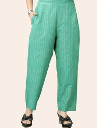 ORCHID FASHION Women Khadi Cotton Kurti Pant Dupatta Set - Neptune, S