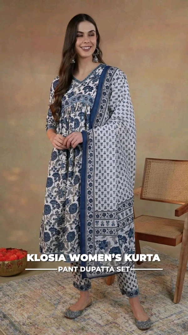 Shriya Women's Viscose Rayon Kurta Pant Dupatta Set - S