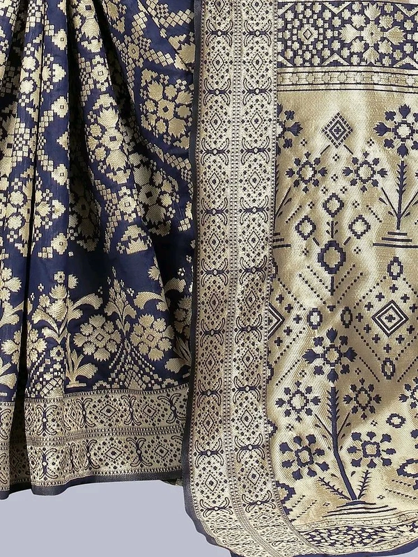 Banarasi Silk Saree With Blouse Piece - Envy