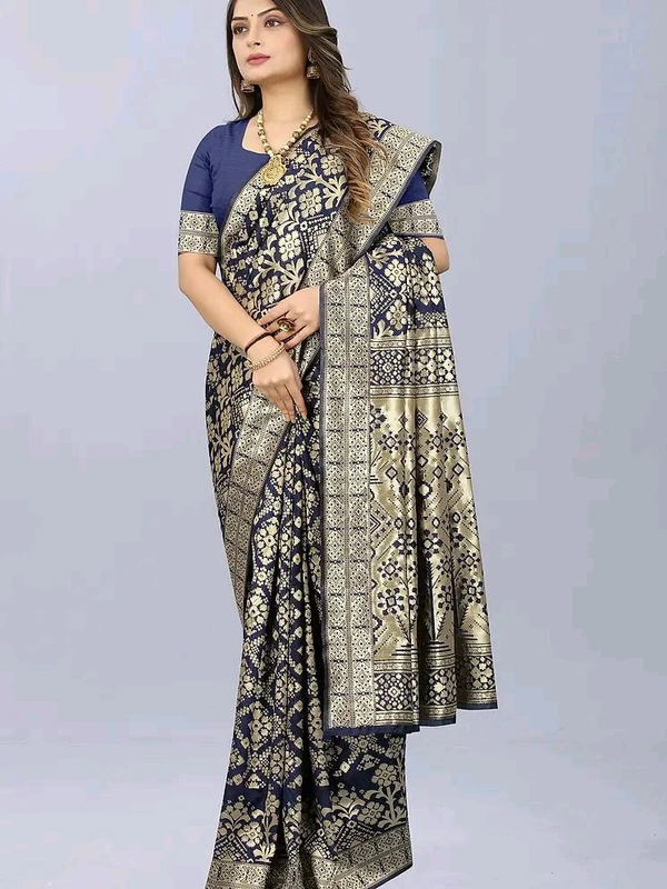 Banarasi Silk Saree With Blouse Piece - Envy