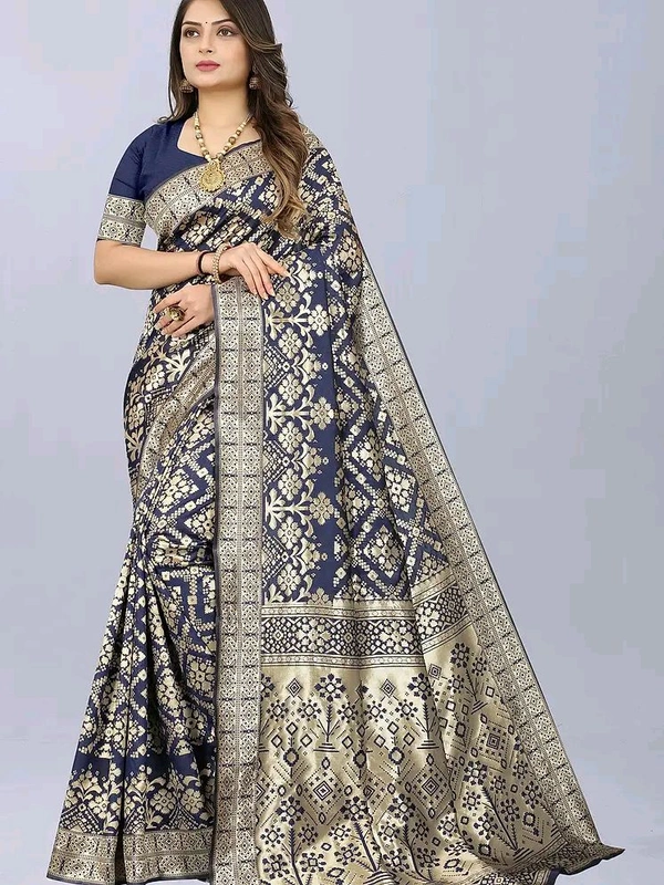 Banarasi Silk Saree With Blouse Piece - Pelorous