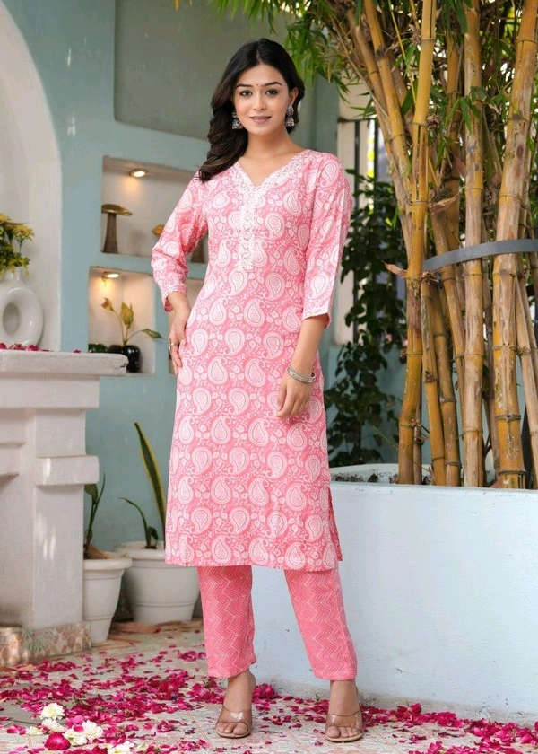 PSCHOICE
Women Viscose Rayon Kurta Pant Set - S