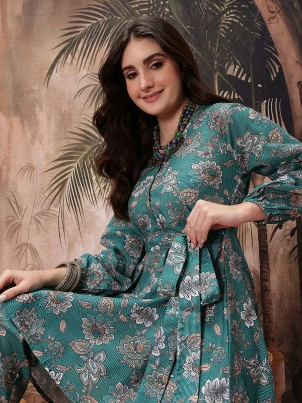 Sangria Floral Print 2-Piece Co-Ords - XL