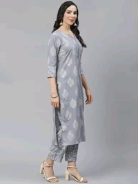 Yuris Women Grey & White Pure Cotton Printed Kurta with Palazzos & Dupatta - XS