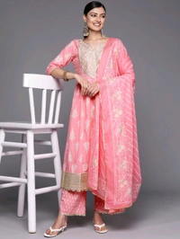 LIBAS Women Cotton Blend Kurta Palazzo Set - XS