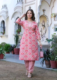 KJFAB Women Kurta Pant Set - XL