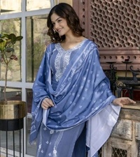 Trendz Tycoon Printed Kurta, Salwar & Dupatta Set - M