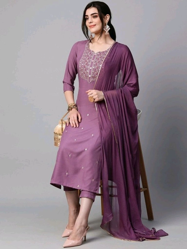Zinariya Fab Self Design Kurta, Salwar & Dupatta Set - S
