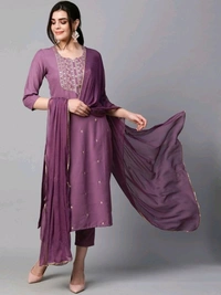 Zinariya Fab Self Design Kurta, Salwar & Dupatta Set - S