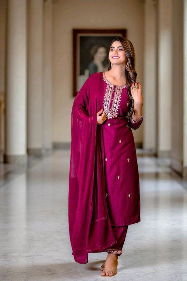 Sukani Fashion Women Cotton Blend Kurti Pant Dupatta Set - XXL