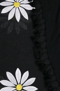 Floral Print Handloom Pure Cotton Saree (Black)