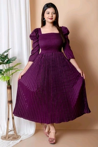 SS Fashion Women Gown Purple Maxi/Full Length Dress - M