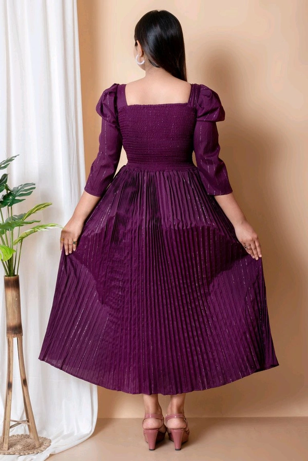 SS Fashion Women Gown Purple Maxi/Full Length Dress - M