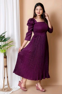 SS Fashion Women Gown Purple Maxi/Full Length Dress - M