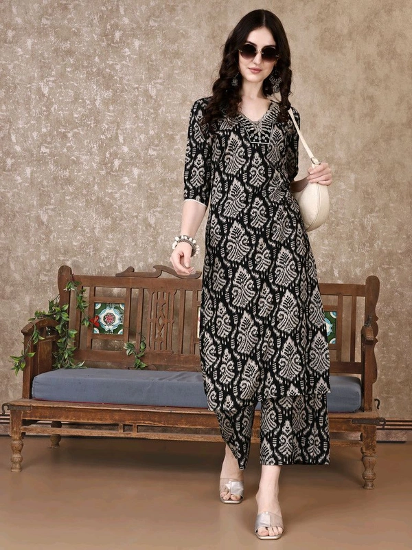 Berrylicious Women Viscose Rayon Kurta Palazzo Set - S