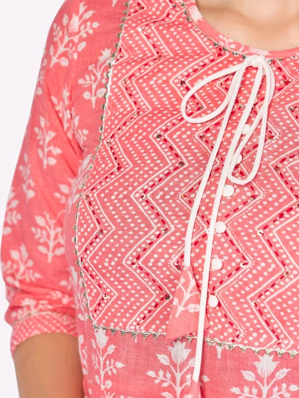 VBUYZ Women Pure Cotton Kurta Pant Dupatta Set - XL