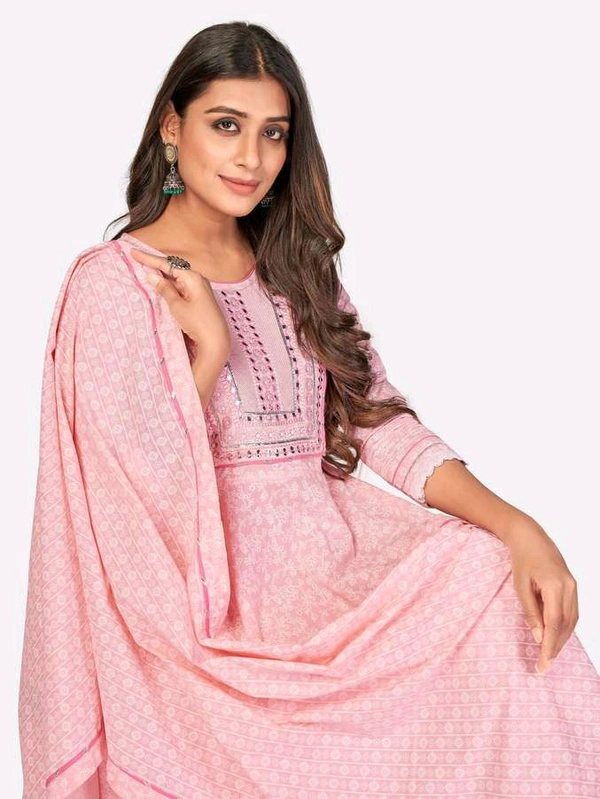 VBUYZ Women Pure Cotton Kurta Pant Dupatta Set - S