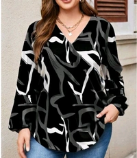 YRT-SRT Women Printed Cotton Rayon Cape Top Kurta (BLACK) - 3XL