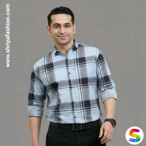 AIDAN PAUL Men Regular Fit Checkered Cut Away Collar Casual Shirt - XXL