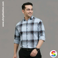 AIDAN PAUL Men Regular Fit Checkered Cut Away Collar Casual Shirt - XXL