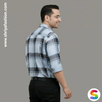 AIDAN PAUL Men Regular Fit Checkered Cut Away Collar Casual Shirt - XXL