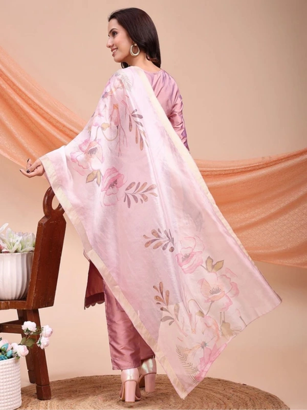 AYUKTA INTERNATIONAL
Women Art Silk Kurti Pant Dupatta Set - XL