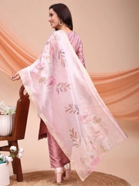 AYUKTA INTERNATIONAL
Women Art Silk Kurti Pant Dupatta Set - XXL