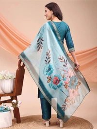 AYUKTA INTERNATIONAL
Women Art Silk Kurti Pant Dupatta Set - S