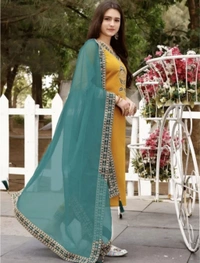 ANJIKI
Women Cotton Blend Kurti Pant Dupatta Set - XXL