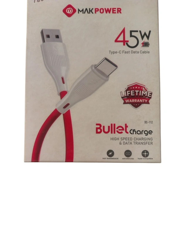 MAK Power 45wat Data Cable Type C - White
