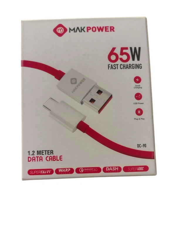 MAK Power 65 WAT Data Cable Type C - White