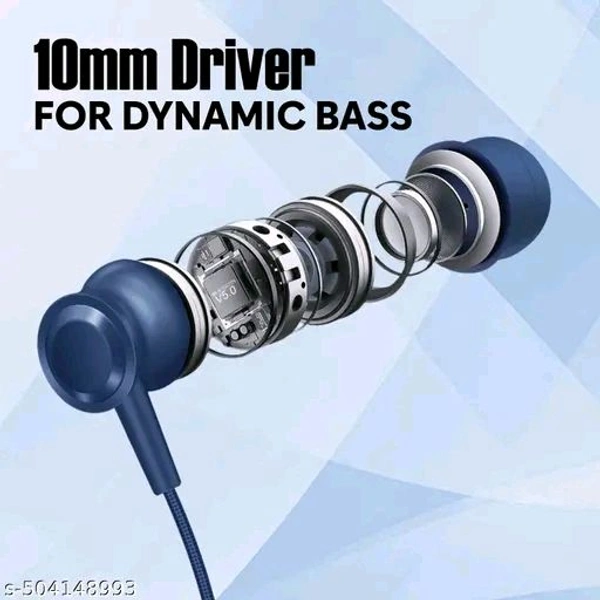 Wireless in-Ear Neckband Bluetooth Earphones with 10mm Drivers, Rich Music Experience, Above 20 Hours Playtime, Type C Fast Charging, Neckband Earphones - Blue