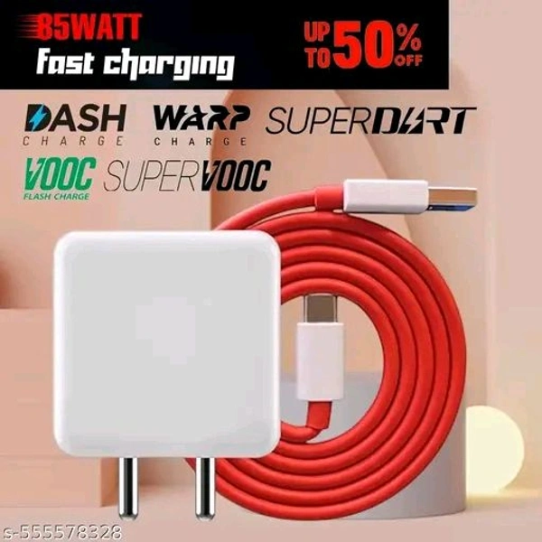 85 Watt Wall Fast Charging Mobile Charger With Detachable Cable, Charger For All Type C Mobiles Wall Charger Mobile Charger - White
