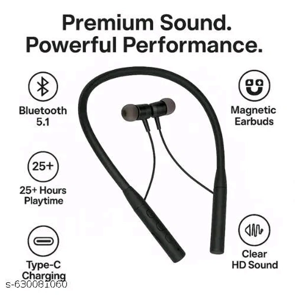 BY MZ NB111 Wireless Magnetic Neckband with 25H Playback, HD Sound & Bluetooth 5.1