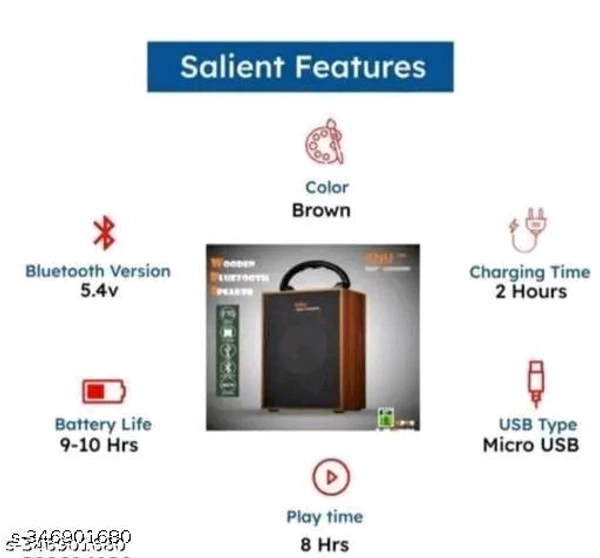 Ad Wooden Bluetooth Speaker With Dolby Sound Effect Speaker