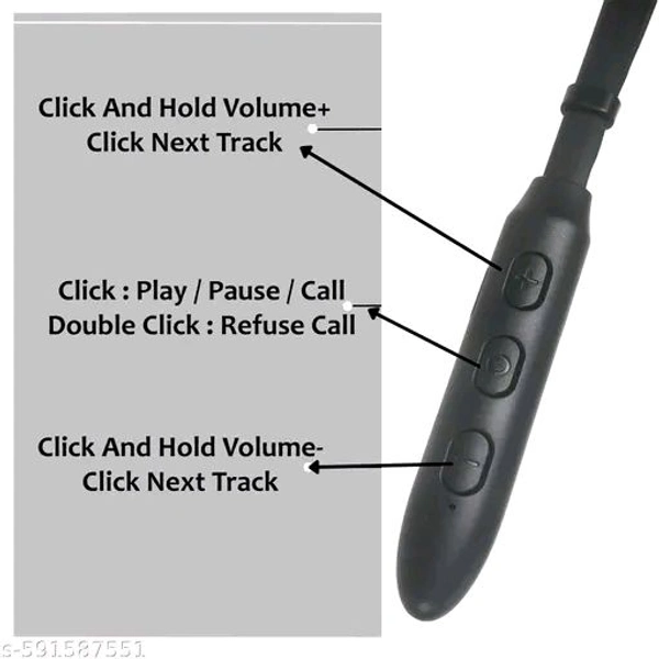 BT SPORTS Bluetooth Earphones Wireless Neckband | BT Sport Headset with Mic | 15H Playtime, Adjustable Fit, High Bass & Durable Braided Cable - Black