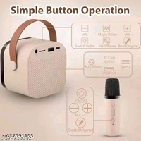 Newly Launched Fusion Tunes 5W Mini Bluetooth Speaker, Wireless Karaoke Mic, 4Hrs Playtime, Dim Night RGB Lights, 5 Voice Effects, Multi-Play Modes BT4.1/TF Card & Type-C Charging