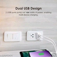 33 Watt Dual Port Charger, Fast Charging, Ultra Fast Charger, Type-C & Micro Usb Charger, Charger for Mobile with Detachable Red & White Cable, 1 Meter Cable