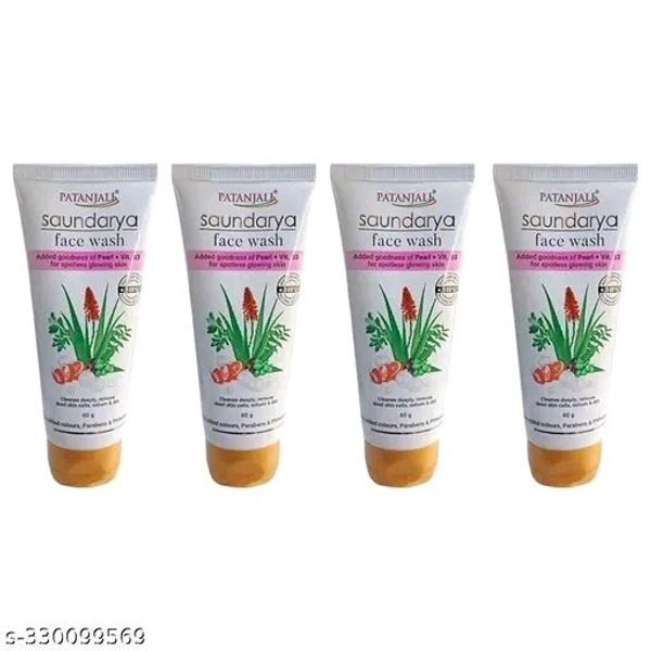 SAUNDARYA FACE WASH 60 GM (Pack of 4)