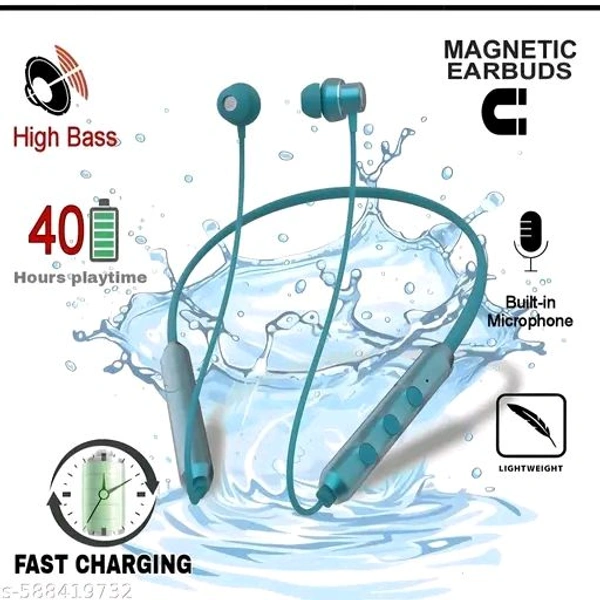 Wireless Bluetooth Neckband, Sports Neckband Earphones, Blue Neckband Earphones, Stylish Neckband for Meesho, Wireless Earphones with Mic, Long Battery Bluetooth Headset, Workout Bluetooth Neckband, Music Earphones Neckband, Premium Blue Earphones