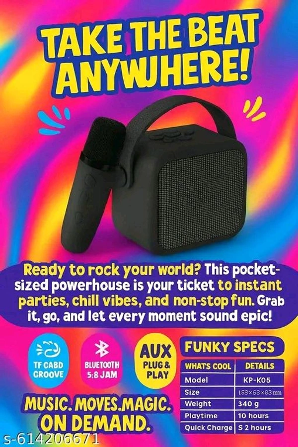 JOYSTER Portable Karaoke mic and speaker set for kids, birthday gifts, small parties