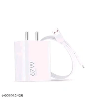 67Watt Ultra Fast Type-C Charger Adapter Like Mobile Charger | Qualcomm QC 3.0 Quick Charger with 1 Meter Type C...