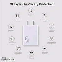 67Watt Ultra Fast Type-C Charger Adapter Like Mobile Charger | Qualcomm QC 3.0 Quick Charger with 1 Meter Type C...