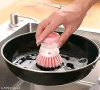 Dish\ Washbasin Cleaning Brush, Liquid Shop Dispenser, Durable Non-Scratch Bristles & Ergonomic Handle | Easy Refill | Pack Of 2