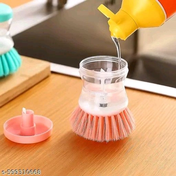 Dish\ Washbasin Cleaning Brush, Liquid Shop Dispenser, Durable Non-Scratch Bristles & Ergonomic Handle | Easy Refill | Pack Of 2